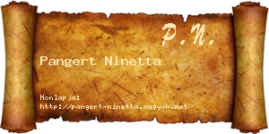 Pangert Ninetta névjegykártya